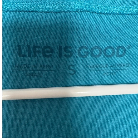 LIFE IS‎ GOOD NWT WOMEN'S HOODED T-SHIRT IN BLUE SMOOTH VINTAGE LOTUS  SIZE S - Picture 4 of 7